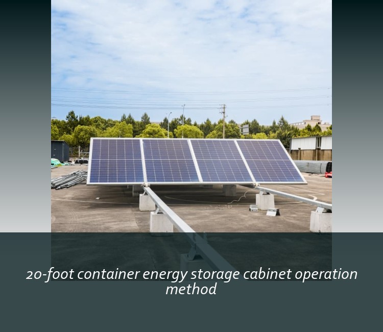 20-foot container energy storage cabinet operation method