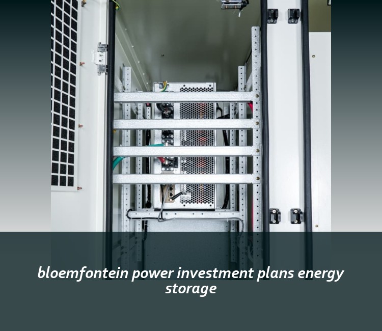 bloemfontein power investment plans energy storage