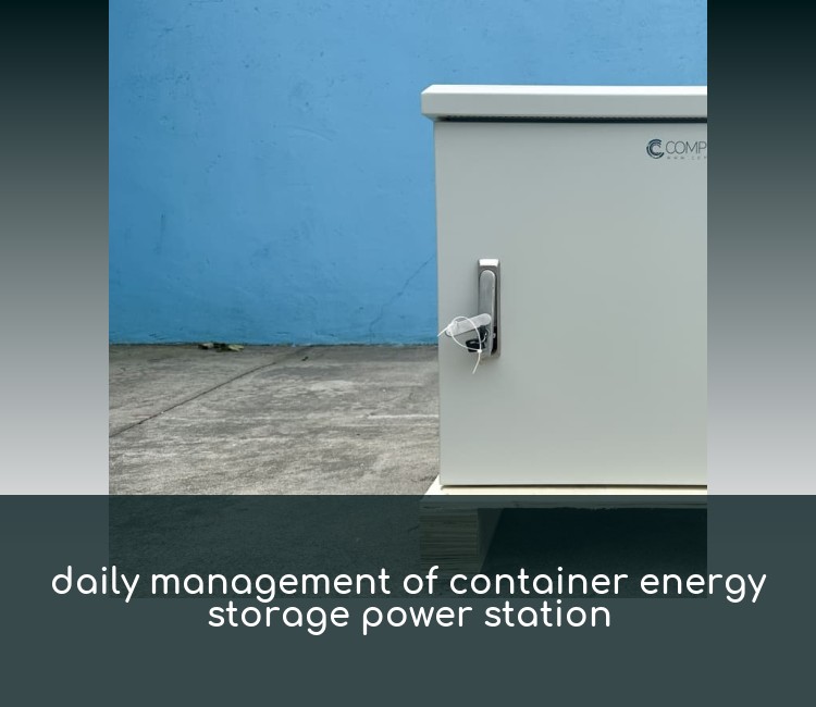 daily management of container energy storage power station