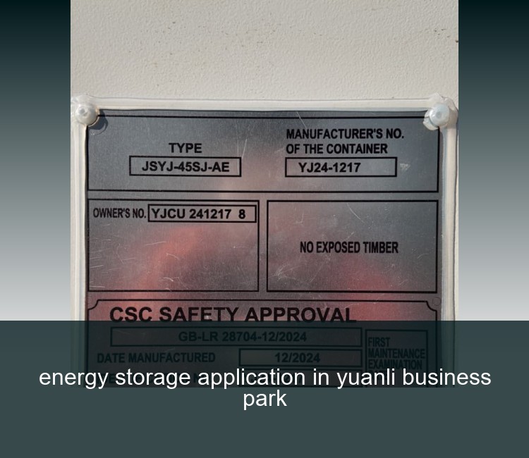 energy storage application in yuanli business park