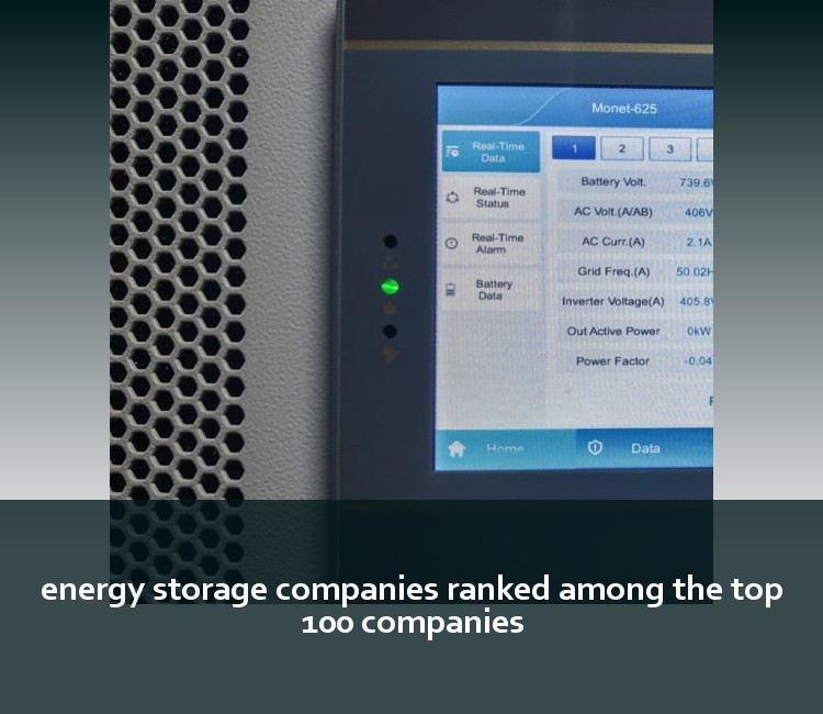 energy storage companies ranked among the top 100 companies