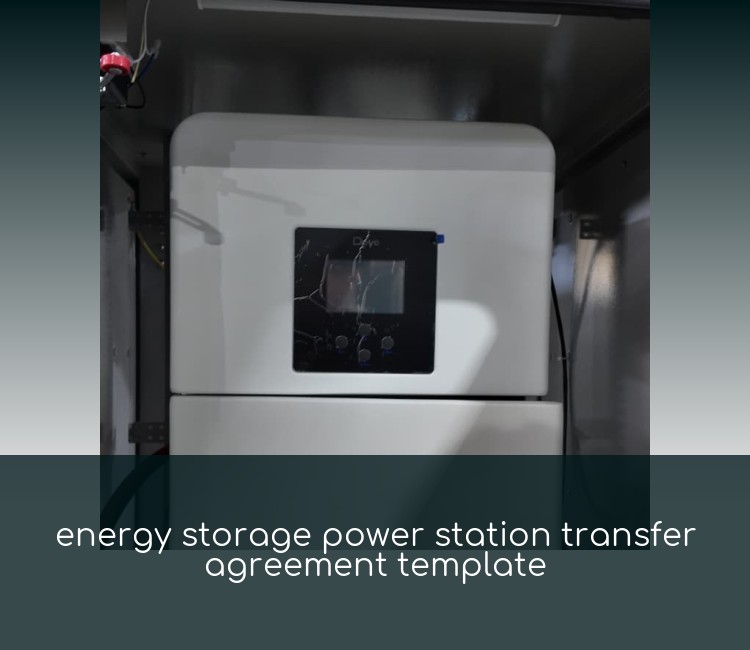 energy storage power station transfer agreement template