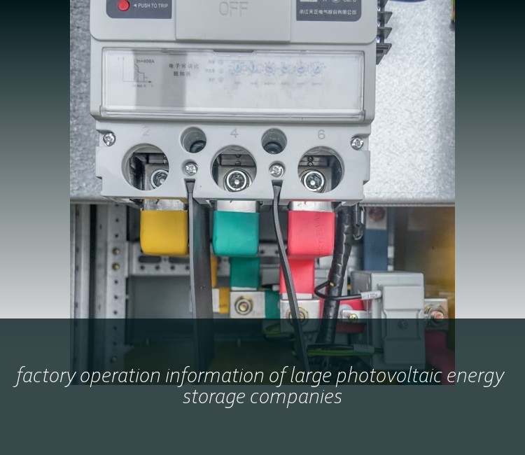 factory operation information of large photovoltaic energy storage companies