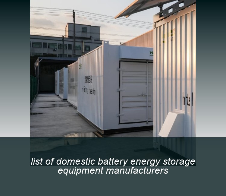 list of domestic battery energy storage equipment manufacturers