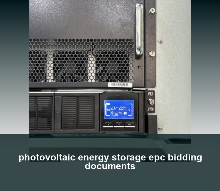 photovoltaic energy storage epc bidding documents
