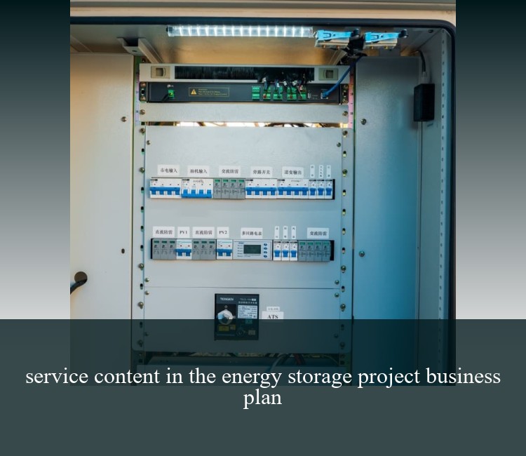 service content in the energy storage project business plan