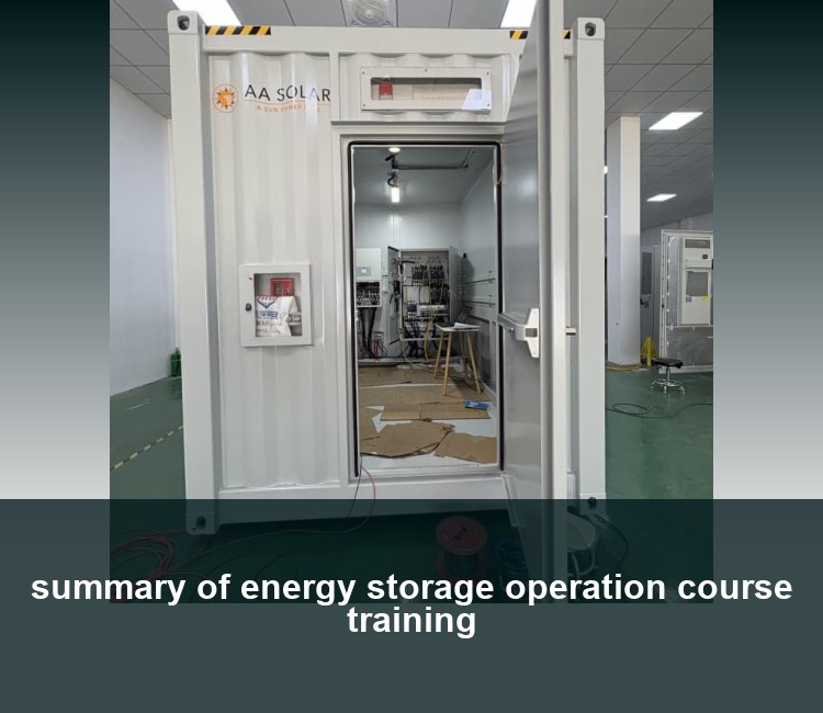 summary of energy storage operation course training